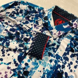 Au Noir Dress Shirt Abstract Geometric‎ Flip Cuff Shirt